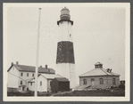 Montauk Light. Erected 1795. Stands 160 feet above the sea level, the tower
itself rises 100 feet from its foundation. Montauk Point. Montauk, East Hampton