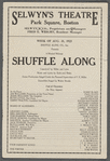 Program for Shuffle Along at Selwyn's Theatre, Park Square, Boston