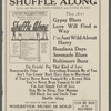 Program for Shuffle Along at Selwyn's Theatre, Park Square, Boston