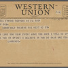 Telegram to Ruby Dee from Ossie Davis dated July 28, 1946