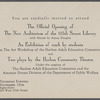 Invitation to The Official Opening of the New Auditorium of the 135th Street Library with murals by Aaron Douglas