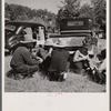 Guests at the stockmen's picnic and barbecue. Spear's Siding, Wyola, Montana.