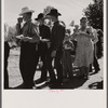 Spear's Siding, Wyola, Montana. Waiting in line for barbecued beef at the stockmen's picnic and barbeque.
