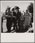 Spear's Siding, Wyola, Montana. Waiting in line for barbecued beef at the stockmen's picnic and barbeque.