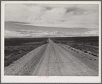 Road across the plains near Farson, Wyoming.