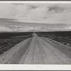 Road across the plains near Farson, Wyoming.