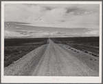 Road across the plains near Farson, Wyoming.