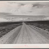 Road across the plains near Farson, Wyoming.