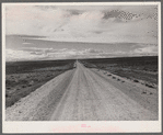 Road across the plains near Farson, Wyoming.
