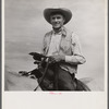 Lyman Brewster of Quarter Circle U. Ranch at annual rodeo, Ashland, Montana.