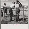 Dudes at the Crow Indian fair. Crow Agency, Montana.