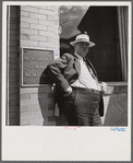 County judge in front of mortuary, main street of Leadville, old mining town. Colorado.
