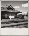 Former railroad station in old mining town. Leadville, Colorado.