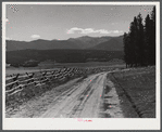 Rail fence around pasture and grazing lands. Near Granby, Colorado.
