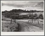 Gate entrance to Bar ED dude ranch. Buford, Wyoming.