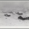 Independence, Colorado. Ghost mining town during early blizzard.