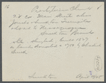 Presbyterian Church. BuiIt 1827 on land donated in 1750 by O. Smith. Northwest corner Main Street alias Jericho and Smithtown Turnpike and Road to Nissequogue. Smithtown Branch, Smithtown