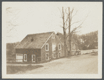 Gristmill. Northeast corner of Bridge Street and Spring Street. Bridge Street in foreground. Stony Brook, Smithtown