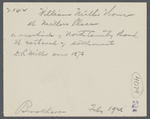 William Miller's House at Millers Place. North side of North Country Road at west end of settlement. Coram, Brookhaven