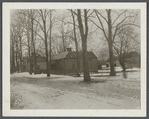 House. Shaped like an "L." North side North Country Road at Millers Place. Coram, Brookhaven