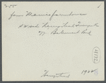 W.T.D. Maurice Farmhouse. On United Hunt Club ground, opposite Belmont Park. Southwest side of Hempstead Turnpike (Fulton Street). Hempstead, Hempstead