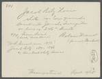 Jacob Betz House. South side Jericho Turnpike on line of 246th Street. Opposite Queen Road (rocky hill road). Bellerose Terrace, Hempstead