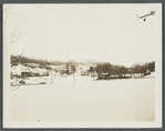View of Silver Lake, alias Upper Pond. View from Presbyterian Church on eastern Village Road looking west. Roslyn, North Hempstead