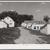 Poultry houses and barn on Two Rivers Non-Stock Cooperative, a FSA (Farm Security Administration) co-op. Waterloo, Nebraska.