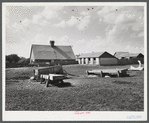 Barn and feeding pens and troughs on Tom Reed farm. Lexington, Nebraska.