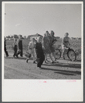 Children coming home from school. Two Rivers Non-Stock Cooperative Company, FSA (Farm Security Administration) co-op. Waterloo, Nebraska.
