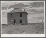 Abandoned farmhouse in the dry land area of the Sandhills northeast of Scottsbluff, Nebraska (See general caption number).