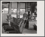 Mr. T.J. Long, president of the Tri-County Farmers Co-op Market in Du Bois, Pennsylvania, at his work in a railroad tower near Du Bois, Pennsylvania.