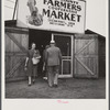 Customers at the entrance of the Tri-County Farmers Co-op Market in Du Bois, Pennsylvania.