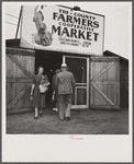 Customers at the entrance of the Tri-County Farmers Co-op Market in Du Bois, Pennsylvania.