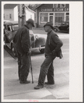 Two potato farmers in town Saturday afternoon in Caribou, Maine.