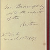 Geo. Bancroft Esq. with respects of the Author