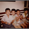 Children sitting on bench