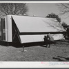 Palace mobile home. Expansion trailer for emergency defense housing demonstrated in Washington tourist camp. Washington, D.C..