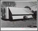 Palace mobile home. Expansion trailer for emergency defense housing demonstrated in Washington tourist camp. Washington, D.C..