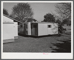 Palace mobile home. Expansion trailer for emergency defense housing demonstrated in Washington tourist camp. Washington, D.C..