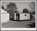 Palace mobile home. Expansion trailer for emergency defense housing demonstrated in Washington tourist camp. Washington, D.C..
