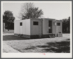 Palace mobile home. Expansion trailer for emergency defense housing demonstrated in Washington tourist camp. Washington, D.C..