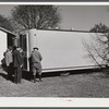 Palace mobile home. Expansion trailer for emergency defense housing demonstrated in Washington tourist camp. Washington, D.C..