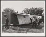 Palace mobile home. Expansion trailer for emergency defense housing demonstrated in Washington tourist camp. Washington, D.C..
