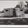 Palace mobile home. Expansion trailer for emergency defense housing demonstrated in Washington tourist camp. Washington, D.C..