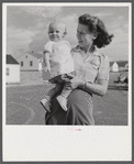 Radford, Virginia. Mrs. M.B. Henderson, wife of a defense worker, and their daughter, who live in Sunset Village FSA (Farm Security Administration) project.