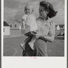 Radford, Virginia. Mrs. M.B. Henderson, wife of a defense worker, and their daughter, who live in Sunset Village FSA (Farm Security Administration) project.