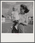Radford, Virginia. Mrs. M.B. Henderson, wife of a defense worker, and their daughter, who live in Sunset Village FSA (Farm Security Administration) project.