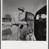 Radford, Virginia. Fred B. Williams from Savannah, Georgia, a safety engineer at the power plant, leaving his home to go to work. Sunset Village, a FSA (Farm Security Administration) project for defense workers.