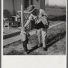 Radford, Virginia. Fred B. Williams from Savannah, Georgia, a safety engineer at the power plant, leaving his home to go to work. Sunset Village, a FSA (Farm Security Administration) project for defense workers.